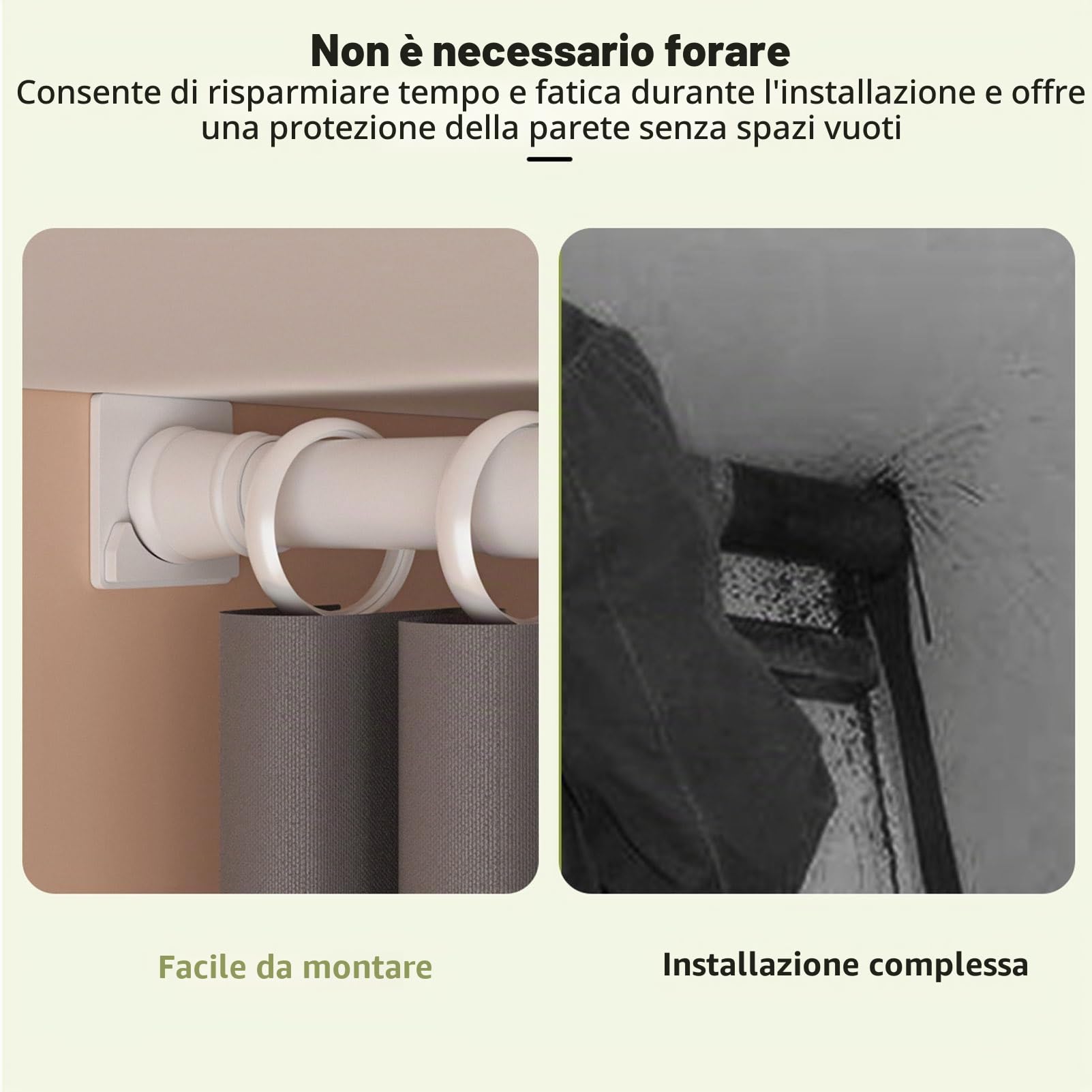 Tenda divisoria senza trapano, isolamento termico, oscurante, regolabile, per separare gli spazi. Divisori perfetti per dividere le stanze senza sforzo