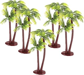 5pcs Imitation Palm Tree, Tropical Mini Palm Mini Tree Figurines Rainforest Diorama Supplies, Fake Palm Fairy Garden Coconut Banquet Hawaii