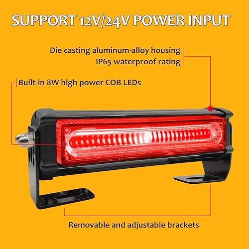 Miniatura 4 de EASE2U E Luces estroboscópicas de emergencia para vehículo, 4 en 1 LED de 32 W, montaje en superficie, barra de luz estroboscópica intermitente de