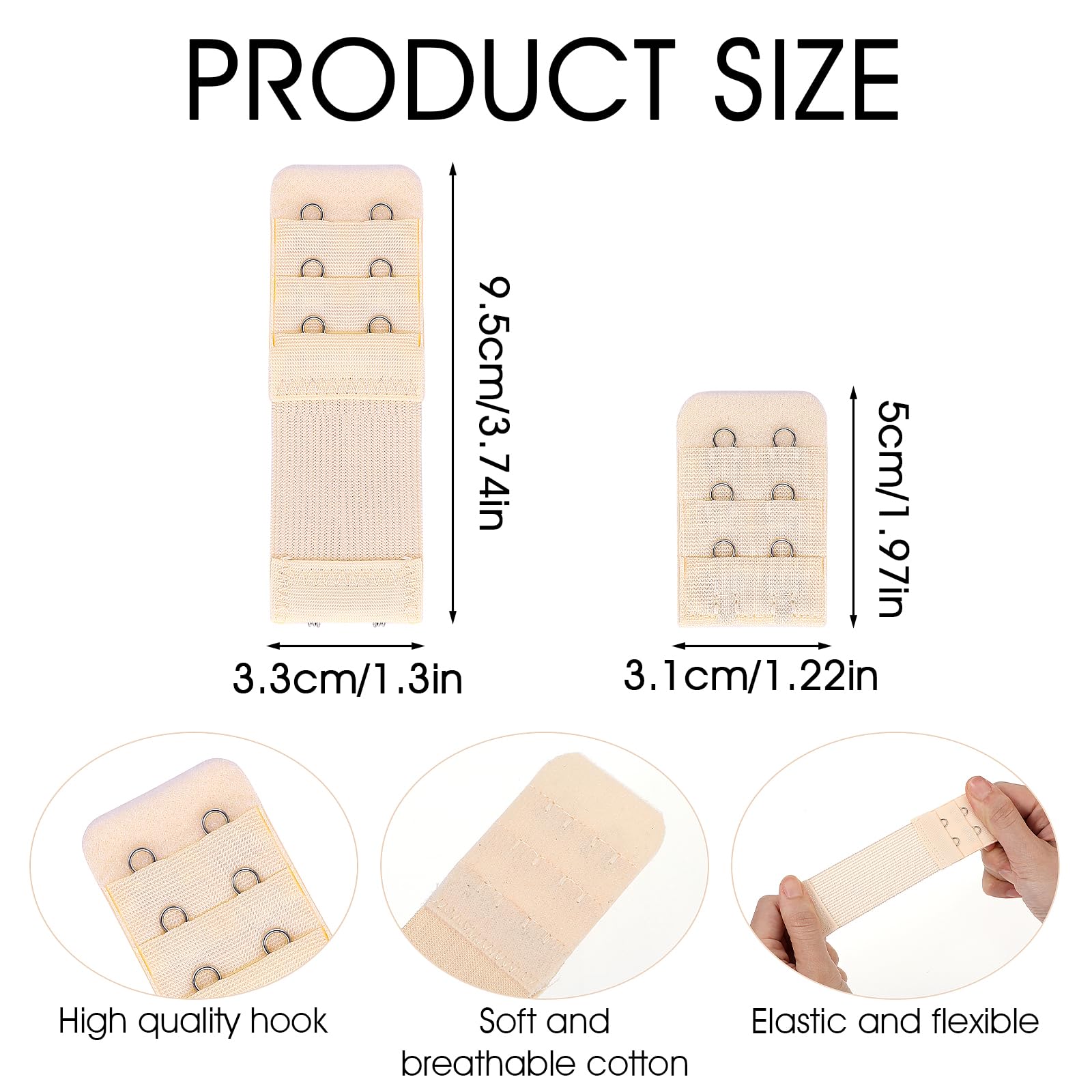 Ouligay 6 Stück Damen BH Verlängerung 2 Haken, BH Erweiterung 2 Haken, Stretch BH Verschluss Verlängerung, Bra Extender 2 Hook, Weich Elastische BH Verlängerungsgurt Schwangerschafts Zubehör
