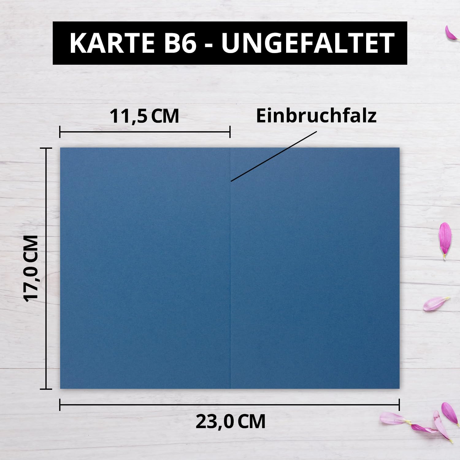400 składanych kartek B6 – błękit królewski – jakość premium – 11,5 x 17 cm – bardzo odporne na odkształcenia – nadają się do drukarek! – Marka jakości: NEUSER FarbenFroh!!
