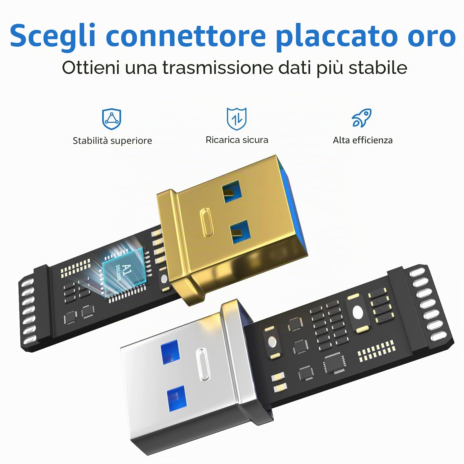 Cavo di prolunga USB 3.0 15 m, tipo A maschio a femmina, attivo con 2 chipset, amplificatore di segnale e 1 porta di ricarica USB-C, per webcam, stampante, fotocamera