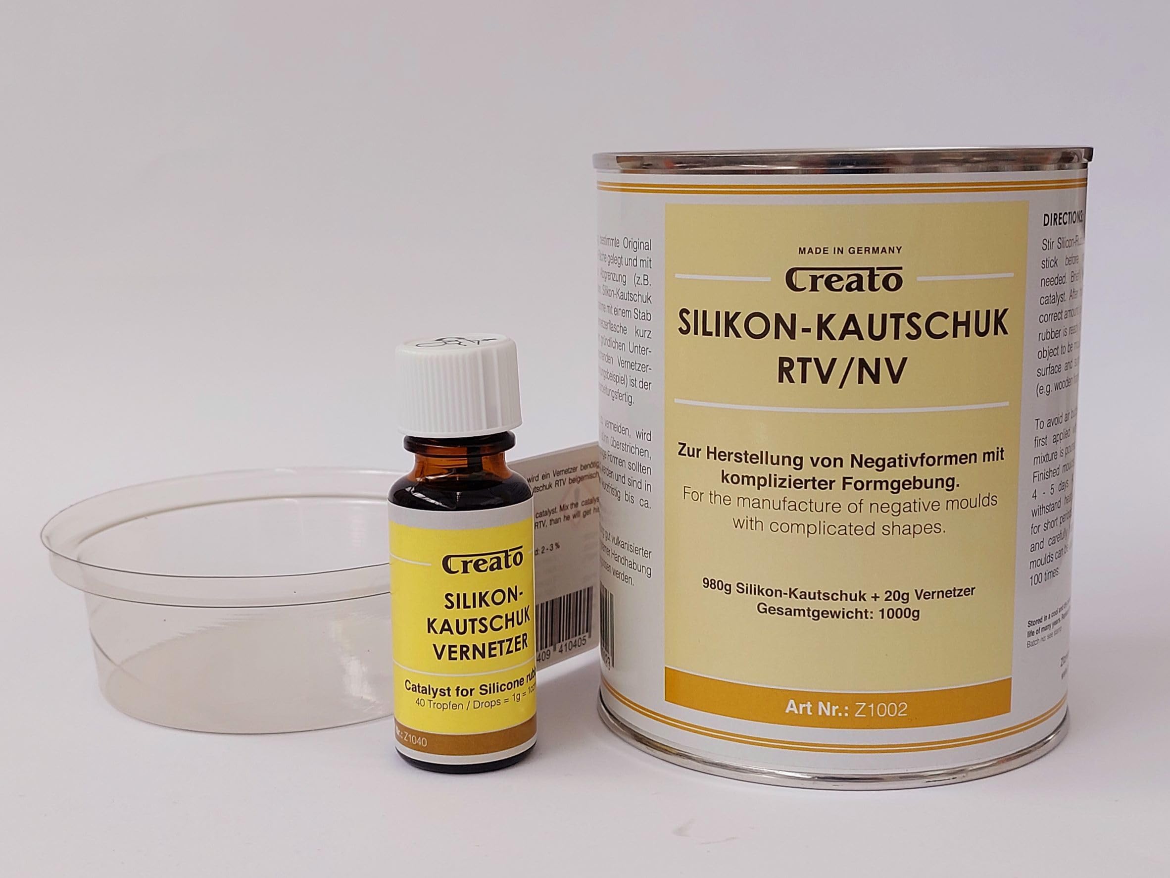 Creato RTV-NV 1 kg with Crosslinker, Silicone Rubber, White, 10 x 10 x 15.5 cm