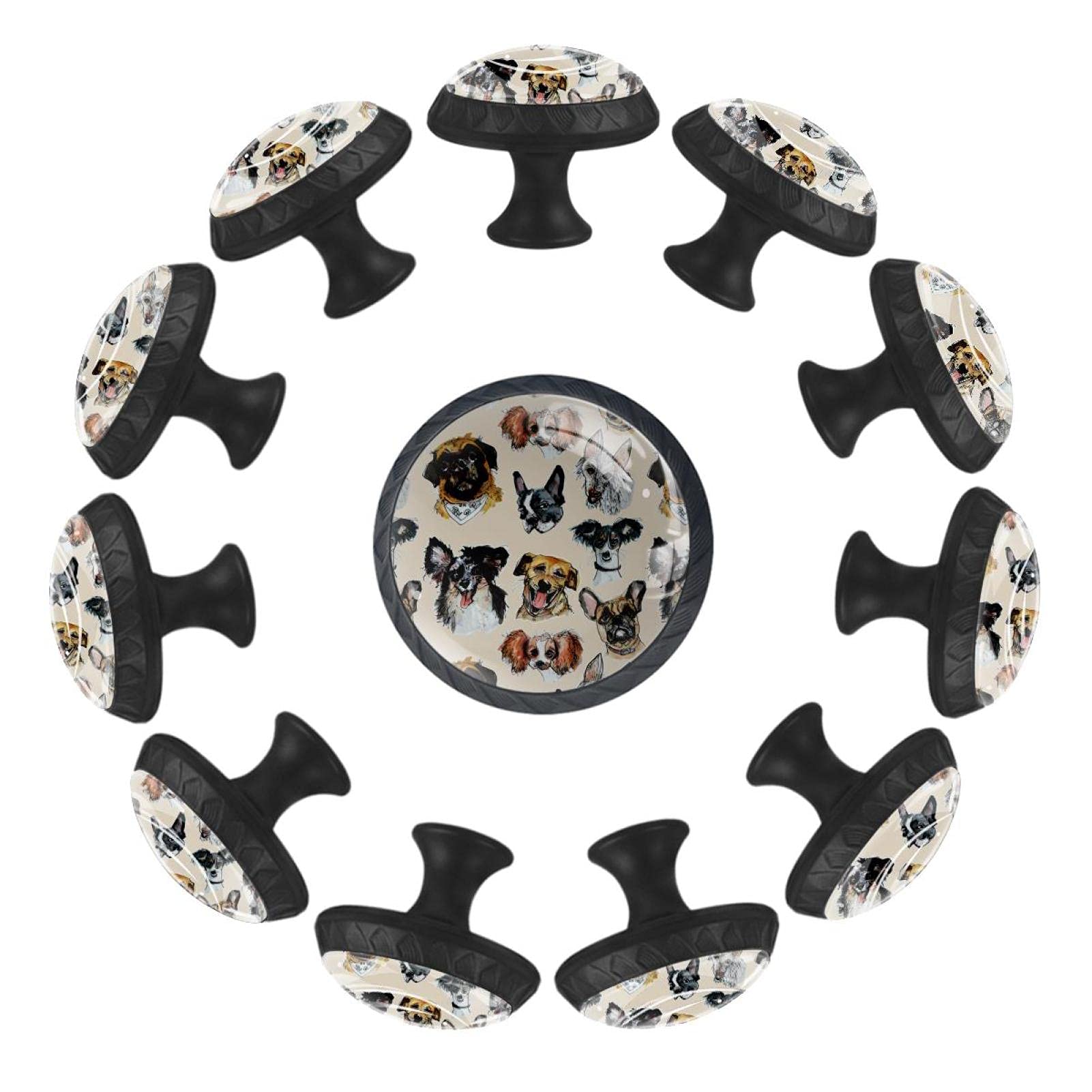 Boutons de tiroir carlin en verre cristal 35mm lot de 12 pièces pour meuble