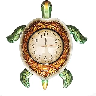TXYS Turtles Wall Clock Turtle Decor for Kitchen Teal Wall Clock Weird Clocks at Home Bathroom, Office