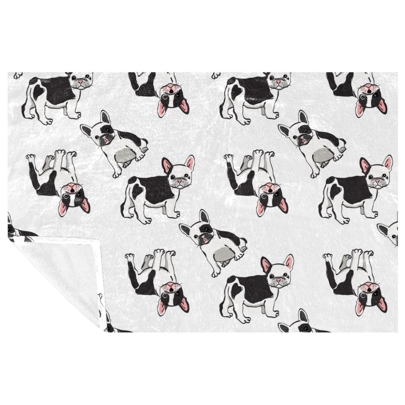 Plaid bouledogue français chaud pour camping et pique-nique