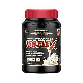 AllMax Nutrition - ISOFLEX Whey Protein Powder, Whey Protein Isolate, 27g Protein, Birthday Cake, 2 Pound