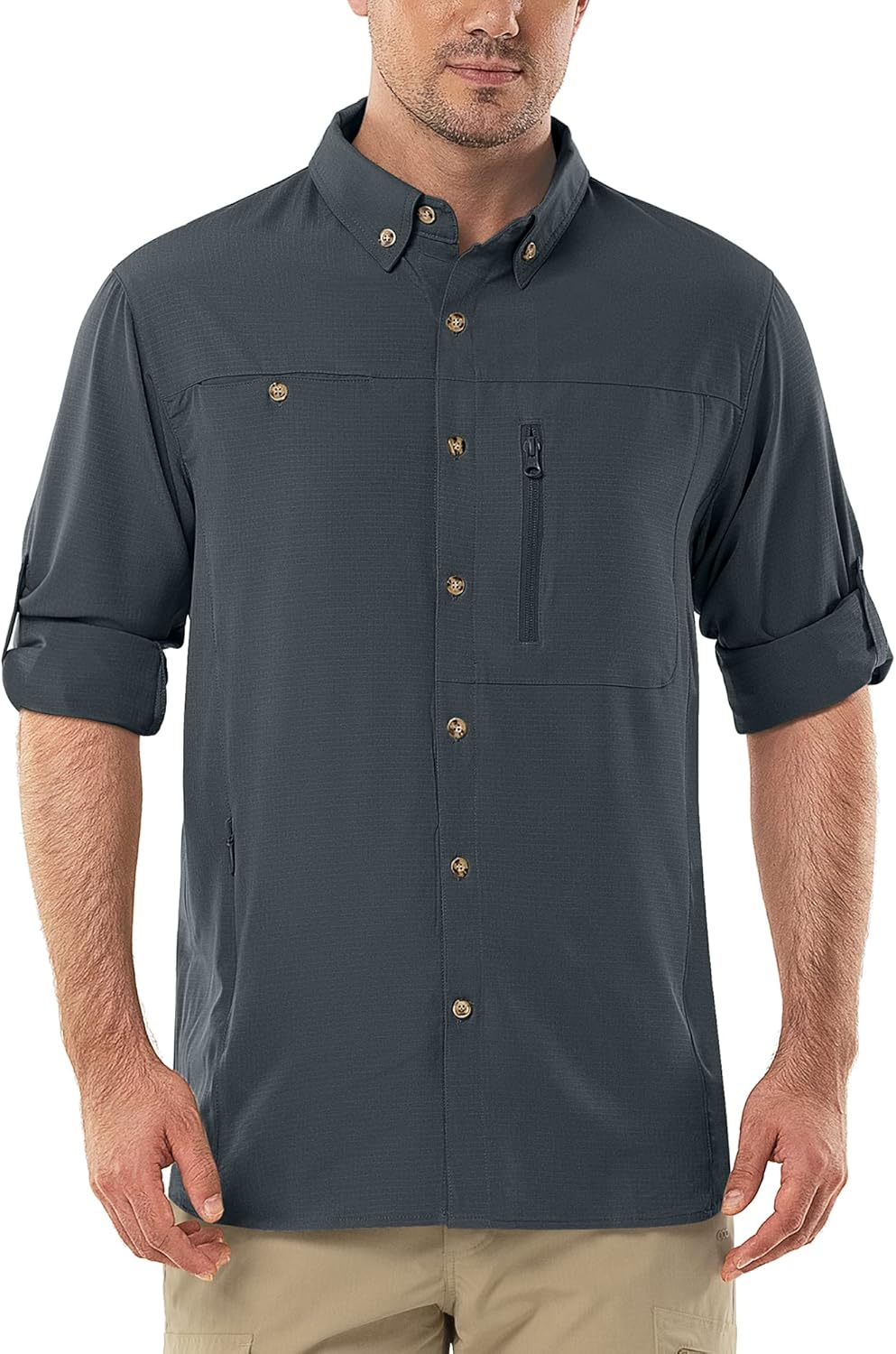 Outdoor Ventures Men's Long Sleeve Hiking Shirt UPF 50 UV Sun Protection Shirt