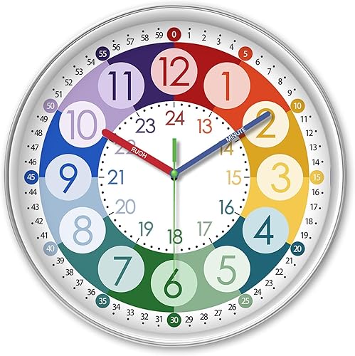 Miniatura 23 de XFM Reloj de pared silencioso, funciona con pilas, reloj analógico clásico pequeño de 8 pulgadas, moderno, simple, decorativo, para cocina, oficina,