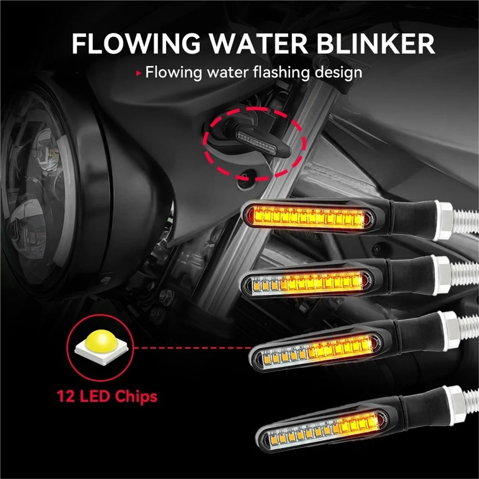Motocicleta para intermitentes LED Intermitentes direccionales Intermitente