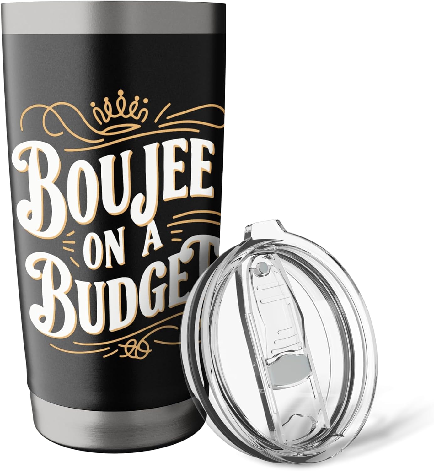 Funny Boujee On A Budget Queen Quote Stainless Steel Insulated Tumbler image 5
