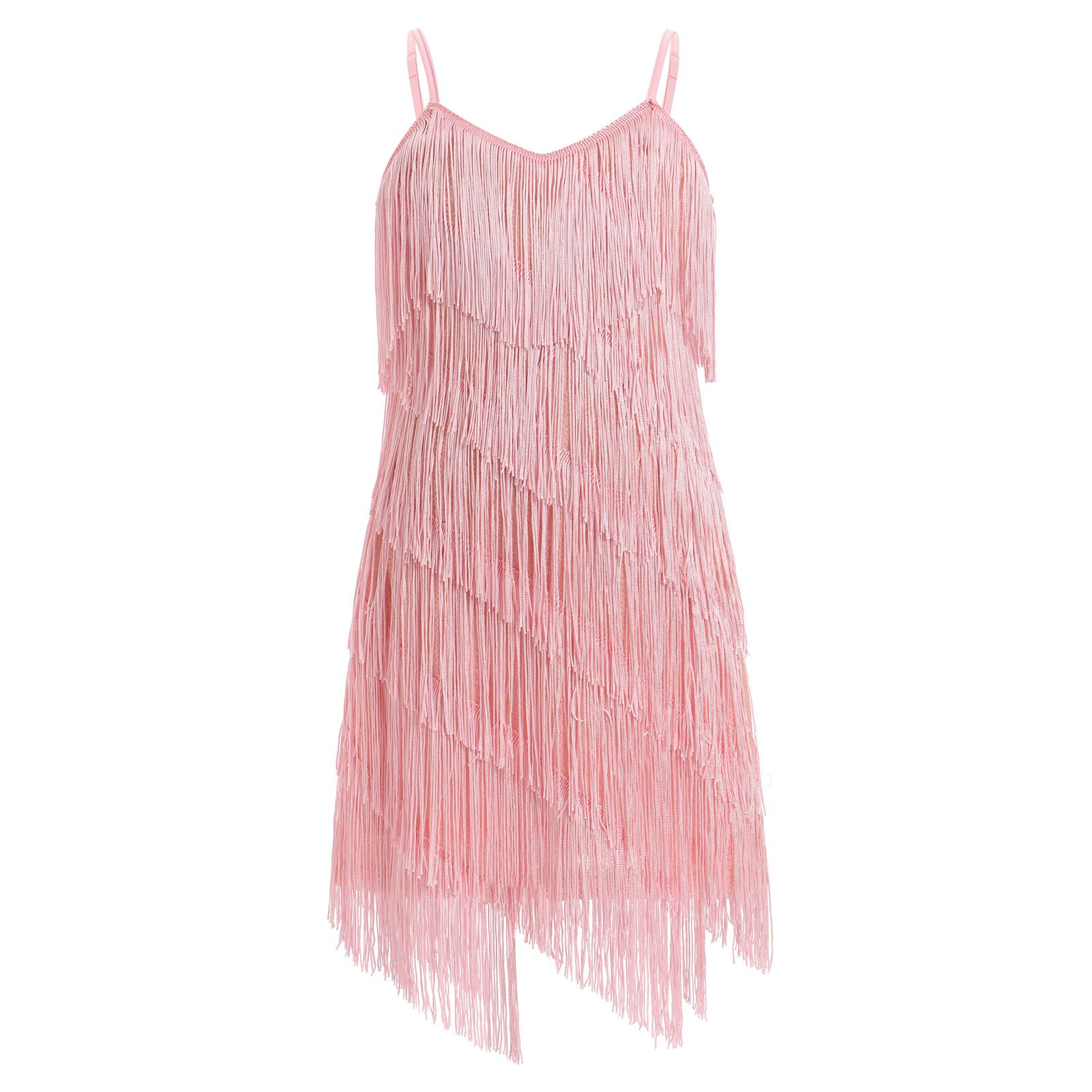 Vestido de mujer para niñas con borla latina con lentejuelas sin mangas vintage en capas con flecos vestidos de fiesta de baile cha cha cha jazz ballet danza de los años 20