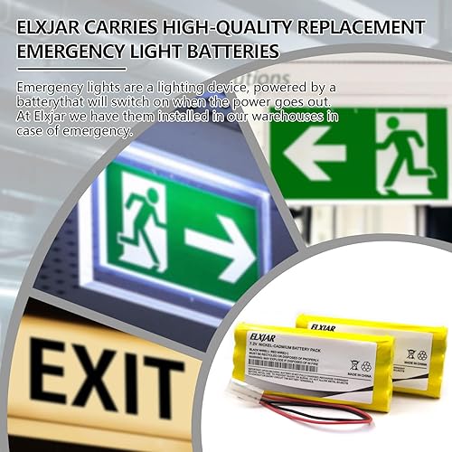 Miniatura 2 de Paquete de 2 baterías de repuesto para luces de emergencia/salida, compatible con Synergistic 118-0017, Dantona CUSTOM-315, Interstate NIC0626, OSI
