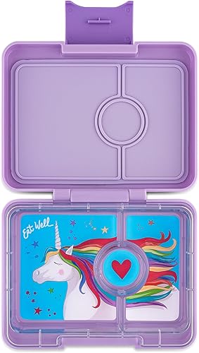 Miniatura 7 de Yumbox Lonchera Bento de 3 compartimentos a prueba de fugas para niños (rosa fifi con bandeja arcoíris)