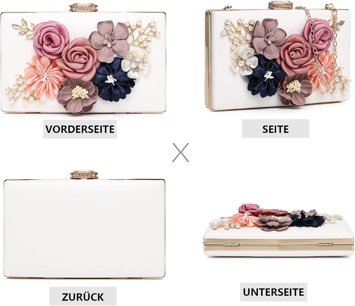 Clutch Purses for Women, Evening Clutch Clutch Purses for Women Formal, Banquet Bag with Floral Decoration, Gatherings - Image 7