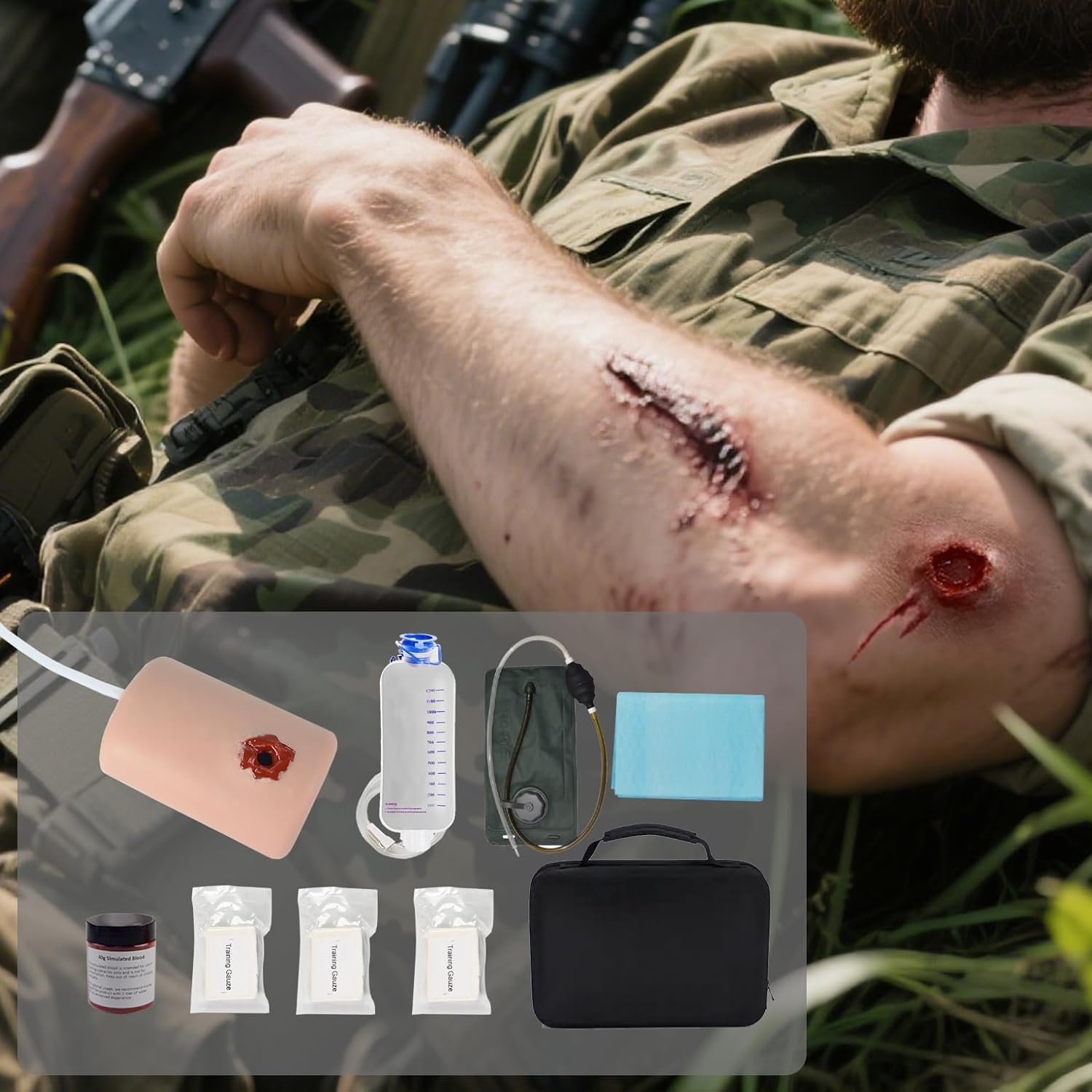 Wound Packing Trainer for Tourniquet Training, Bleeding Control Training Kit, Stop The Bleed Training Kit for Medical Classes, Carrying Bag