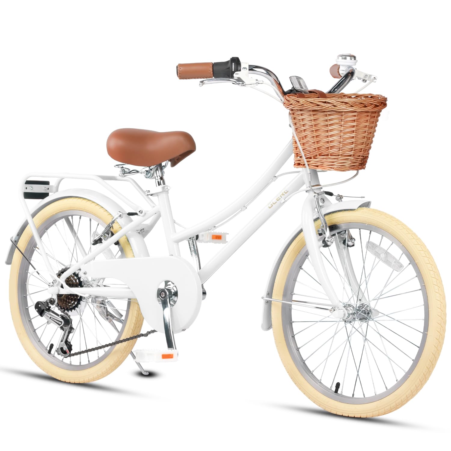 GlercMaggie 12 14 16 20 Inch Bike Ages for 1-13 Year Old Girls Princess Style with Doll-Seat & Basket & Kickstand for Gift, Multiple Colors