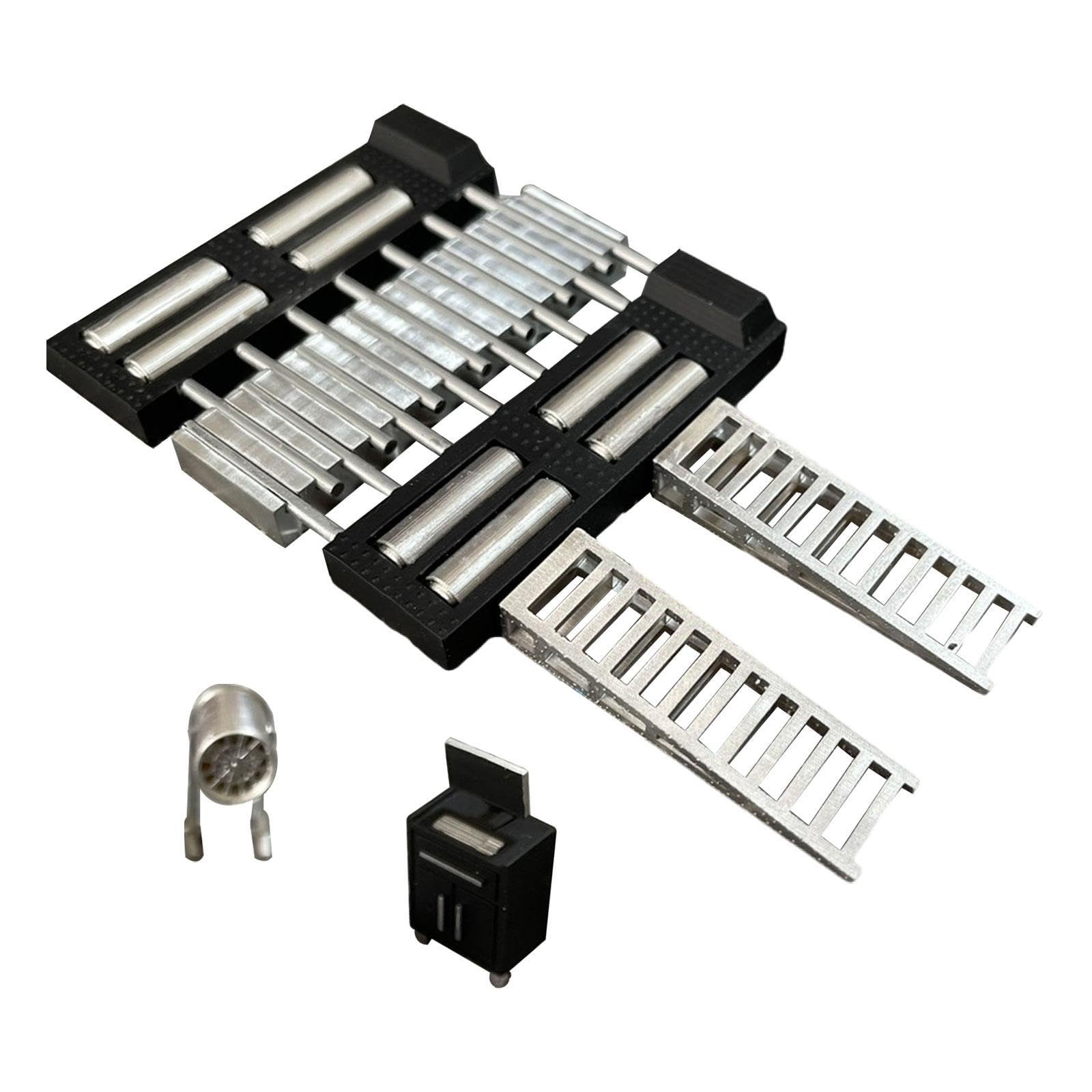 Miniatur Garageheber Auto Werkstatt Modell Möbel Handbemalte Motor Ausrüstung aus PP Material für Sammler Modellbau Fotografie Schaufensterdekoration, Schwarz