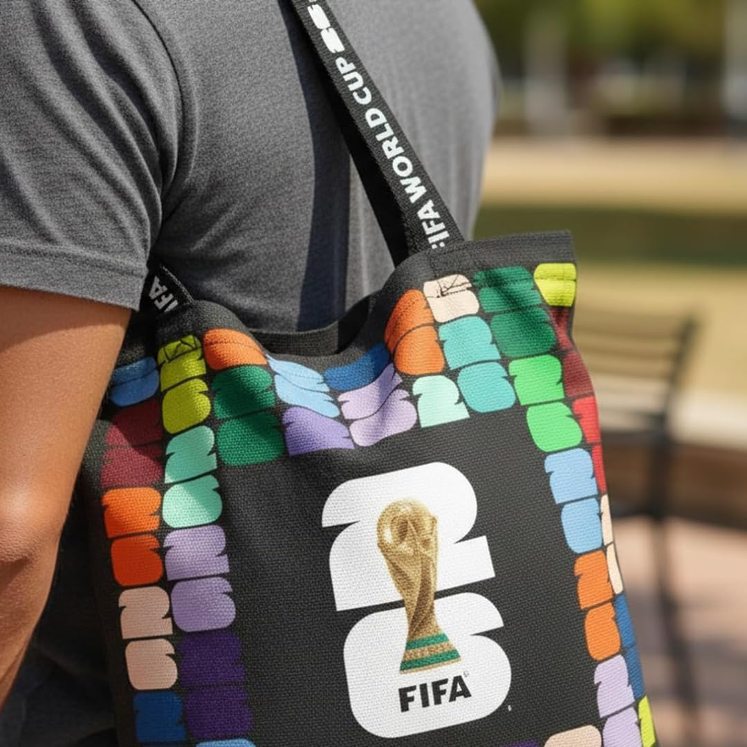 FIFA World Cup DIY Canvas Tote Bag Kit – Soccer Fan Fabric Craft Project – Includes 24" x 43" Printed Canvas Panel & Instructions Create a 16" x 15" Reusable Tote for Everyday Use or Gifts
