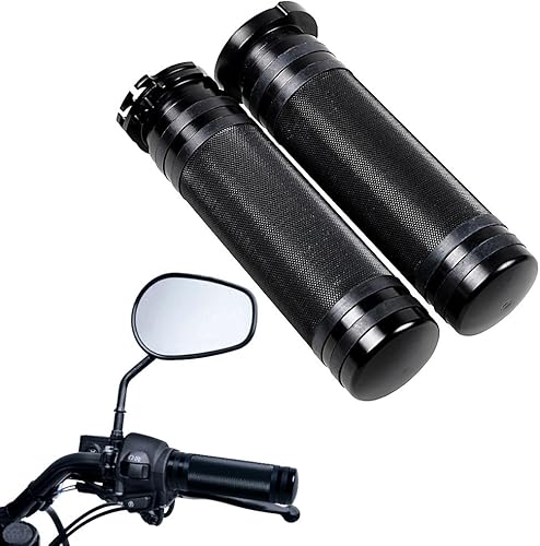 Miniatura 2 de Agarraderas para manillar de motocicleta izquierda y derecha, color negro, de 1 pulgada, compatibles con Harley Touring Softail Dyna Sporters XL XR