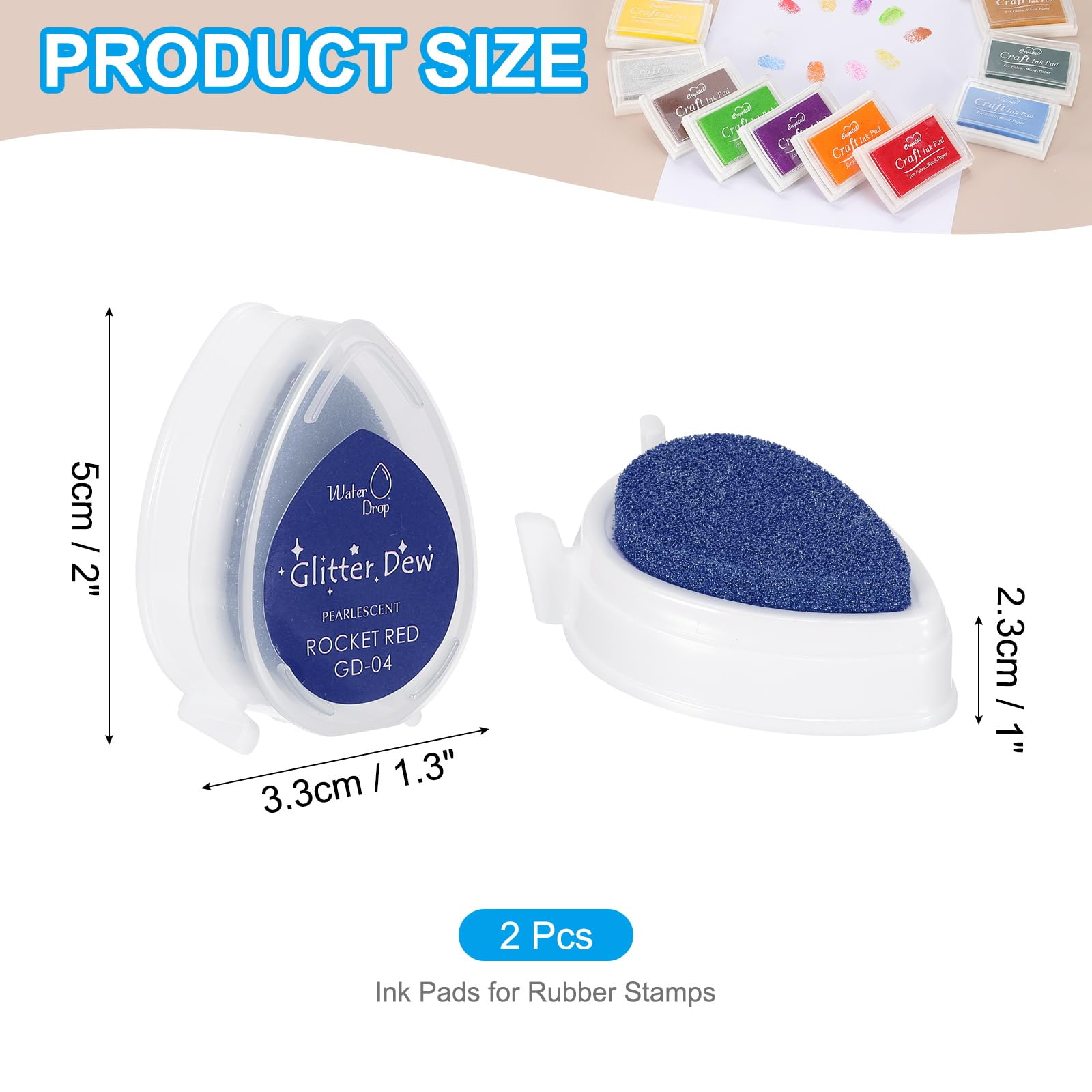 PATIKIL Craft Ink Pads for Stamps 2 Pcs Washable Finger Print Ink Stamp Pad Color DIY Rainbow for Rubber Stamps Paper Scrapbooking Fabric Wood - Image 2