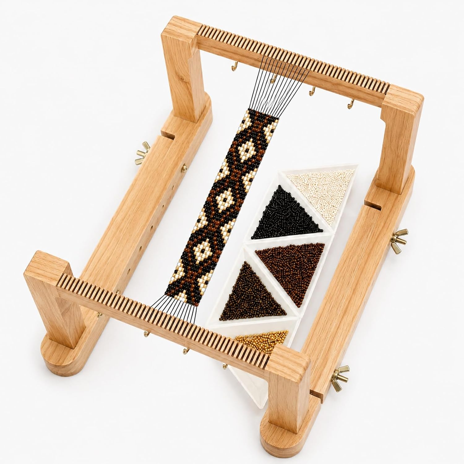Wooden Beading Loom Kit for Adults, 2-in-1 Bracelet & Phone Strap Kit