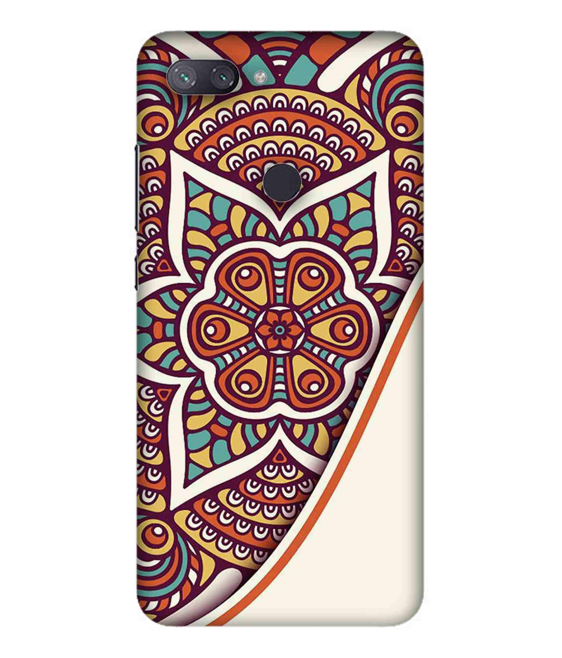 SublyDesk Indian DEST Art Patterns Vedic Hard Printed Designer Case for Xiaomi Mi 8 Lite Back Cover VKM1569