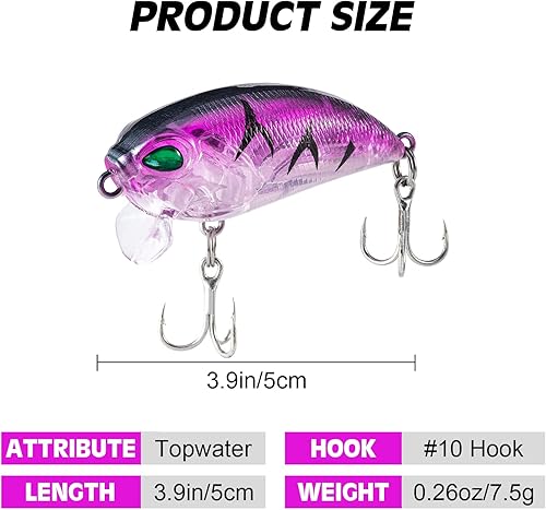 Miniatura 5 de Goture Señuelos de pesca, cebos articulados para pesca de lubina, Crankbaits VIB Minnow señuelos de cebo duro, señuelos de pesca con cola de hélice,