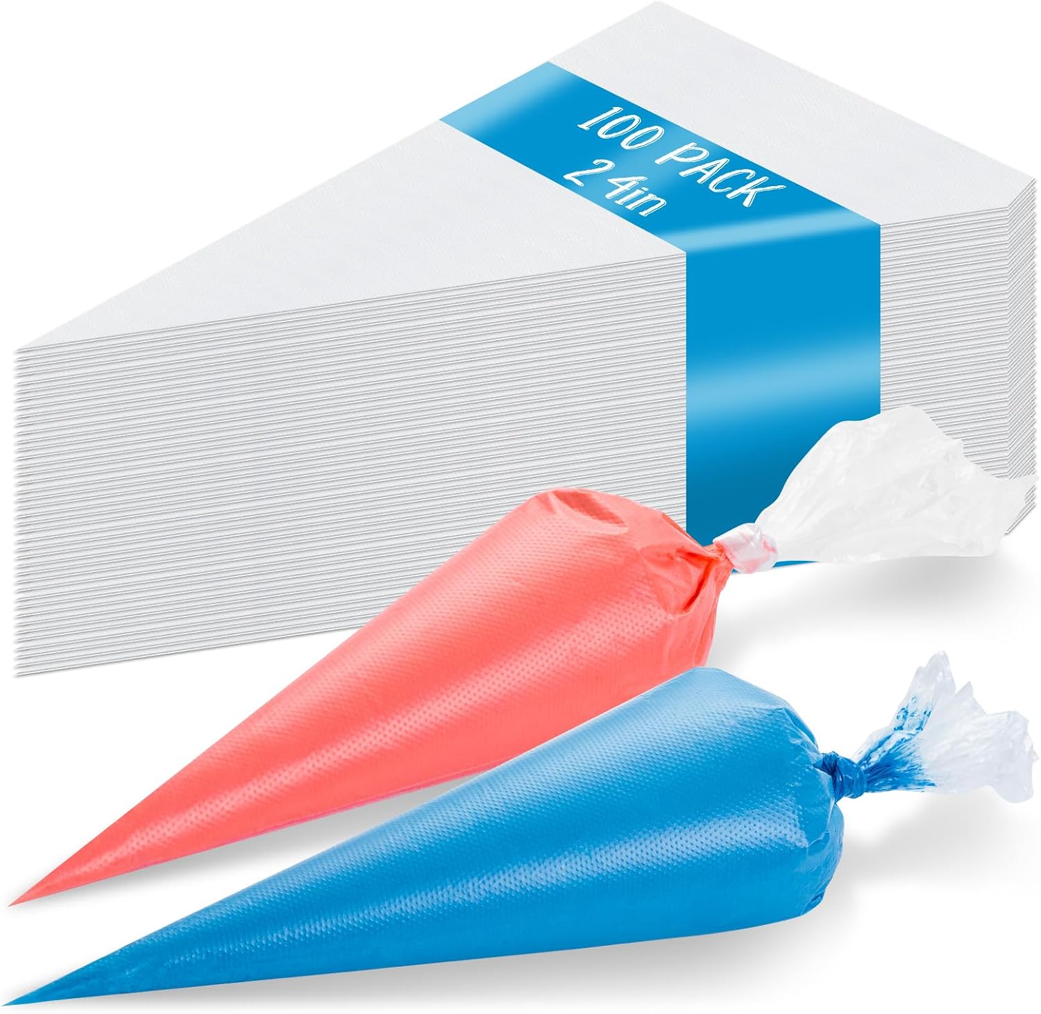 24 Inch Extra Large Piping Bags Disposable, 120Pcs Thickened Icing Piping Bags, Food Grade Cake Decorating Bag for Dessert, Pastry, Cookies, Cupcake Decorating