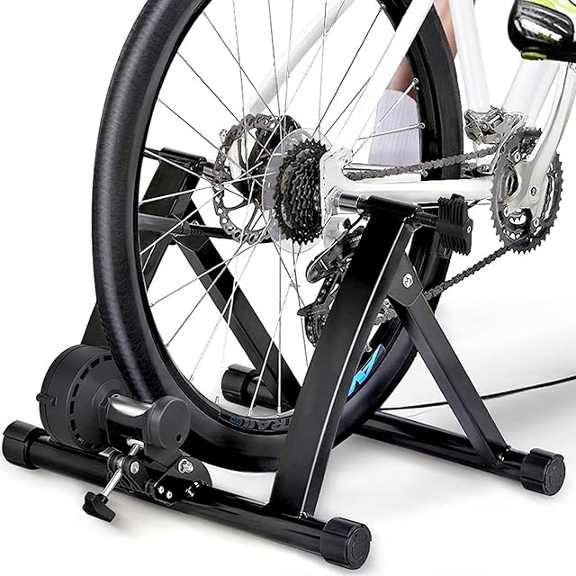 Denny Shop Indoor Exercise Bike Trainer Stand, Portable Magnetic 6 Level Resistance Bicycle Training Stand by Crystals®
