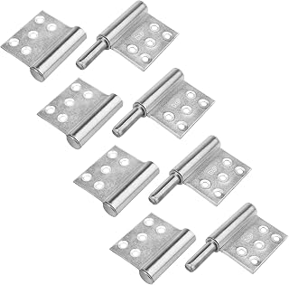 OTTFF 4 Pcs 5 inch Lift Off Hinges Heavy Duty, Detachable Door Flag Hinge, 360 Degree Rotation Butt Hinges, Carbon Steel Rising Butt, Left/Right Handed with 10 Mounting Countersunk Holes