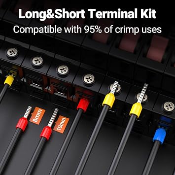 Crimping Pliers Set Preciva Wire End Ferrules Pliers 0.08-16mm² Crimping Pliers 1650 Pieces Crimping Pliers Wire End Ferrules Set with Label Tapes for DIY and Home Use