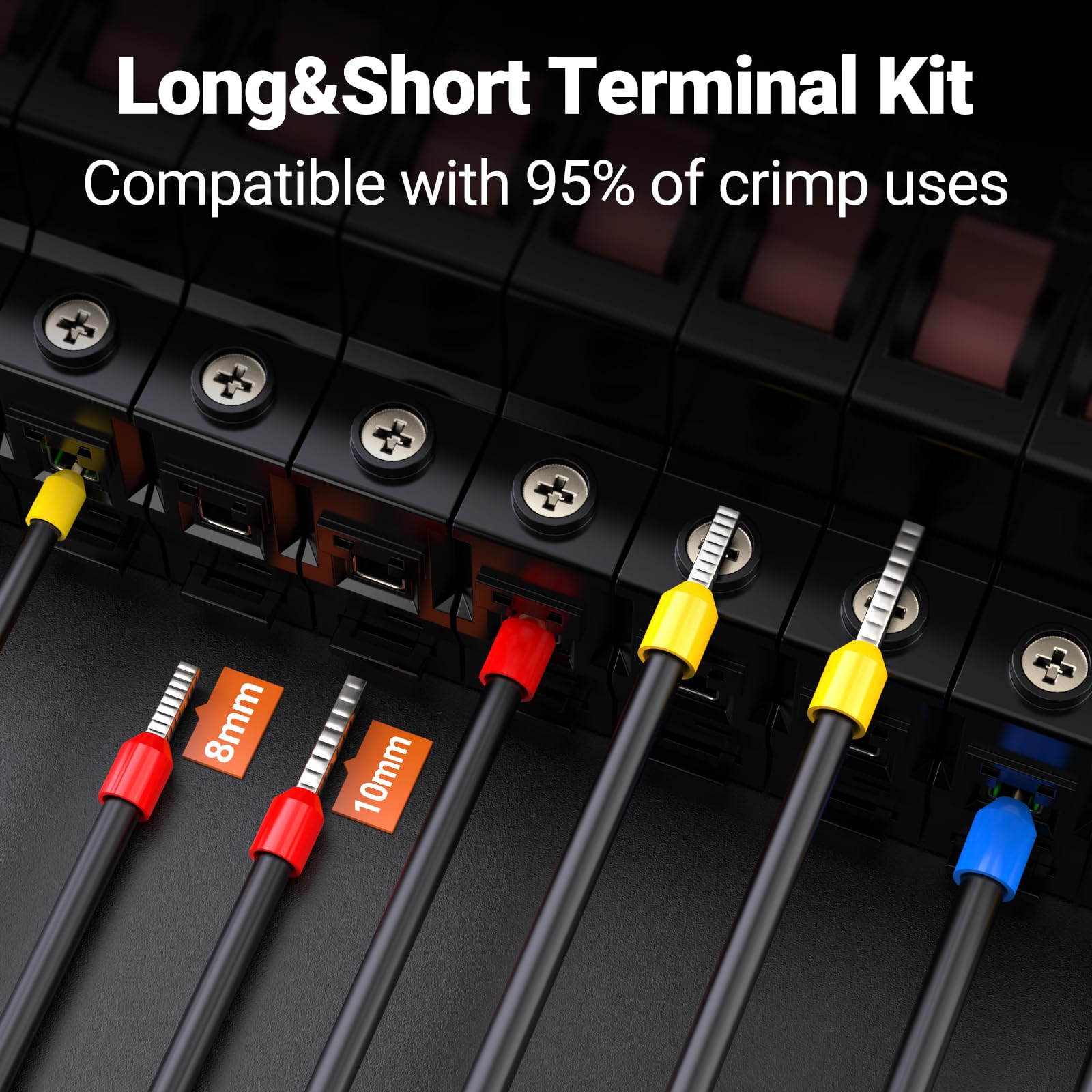 Preciva tenaza crimpadora para terminales, 0,08-16 mm², combinada con 1500 terminales