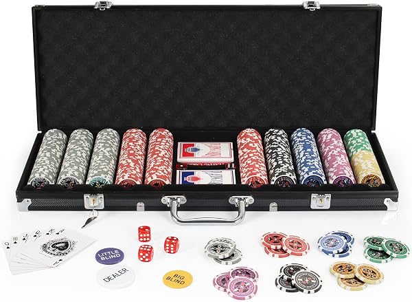display4top Texas Holdem Poker Chips Set with Aluminum Case