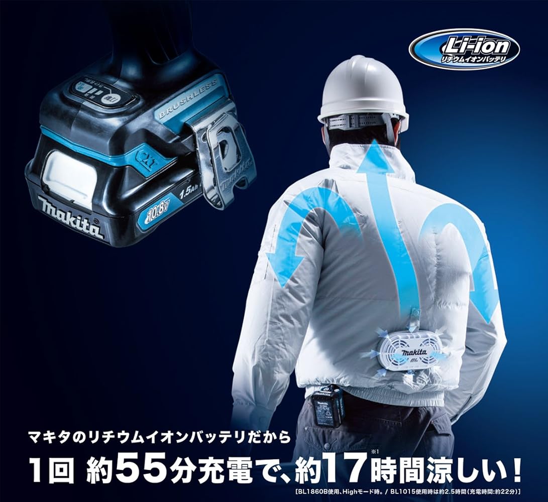 Amazon | マキタ 充電式ファンジャケット チタン加工＋ポリエステル