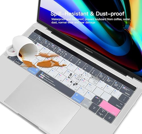 Miniatura 7 de CaseBuy MacBook Pro 13 pulgadas teclado atajos para 2019 2018 2017 2016 MacBook Pro 13" 15" con Touch Bar Modelo A2159 A1989 A1706 A1990 A1707 MAC
