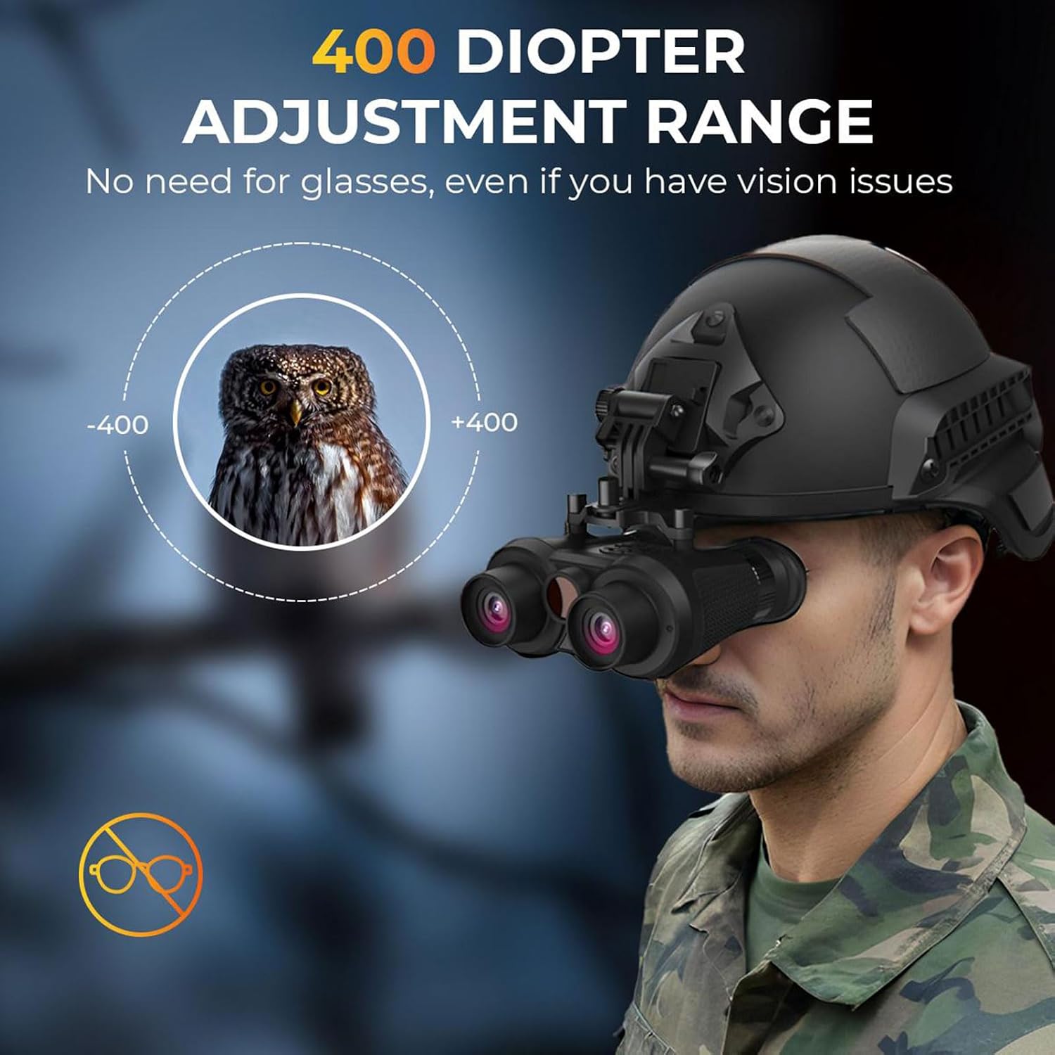 3D VR Night Vision Goggles Head Mounted - 4K HD IR Binoculars - 6X Digital Zoom & 4 Color Modes, Rechargeable Binoculars with Camera Built in, 32GB Card to Save Photos and Videos