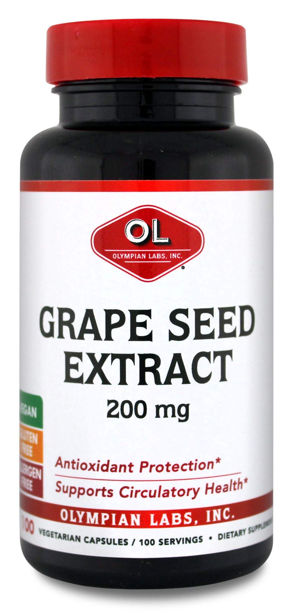 Olympian LabsGrape Seed Extra Strength 200 Mg. 100 Vegetarian Capsules 126005