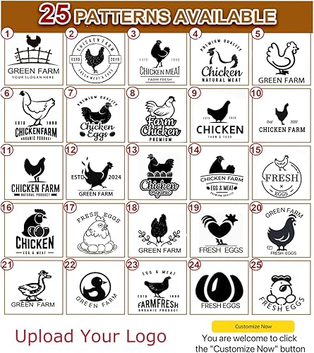 Miniatura 2 de Sellos de huevos personalizados para huevos frescos, diseños únicos personalizados para huevos de gallina de granja, sello personalizado de huevo de