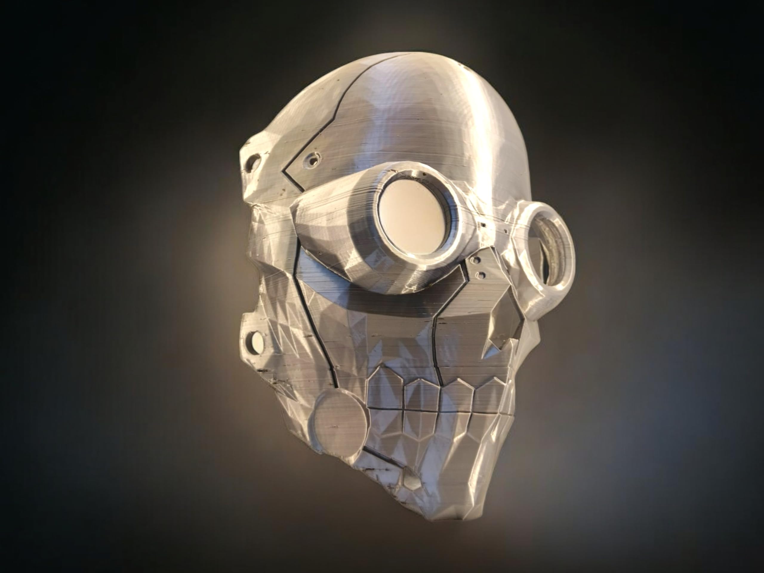 A3DG Anmol3DGallery 3D Printed Silver Death Gun Mask - Anime Cosplay Mask for Men - Perfect for Halloween or Collecting