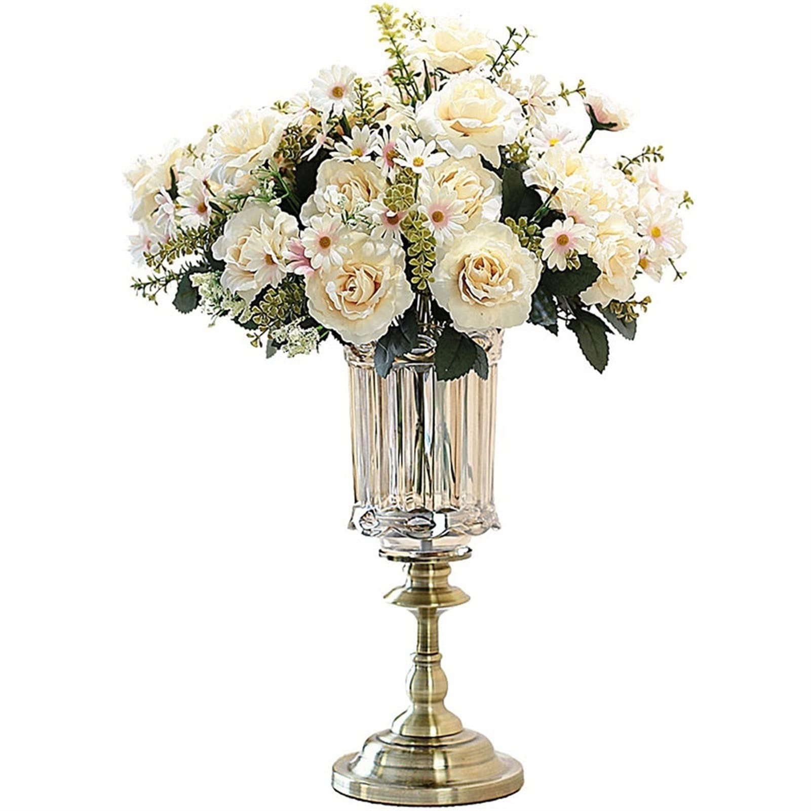 asdchZen Vases Glass Vase Modern Dining Table Decoration Flower Arrangement Vases Living Room Bedroom Dried Flower Decoration Desktop Flower Vase 11.5×33.5Cm Vases For Decor