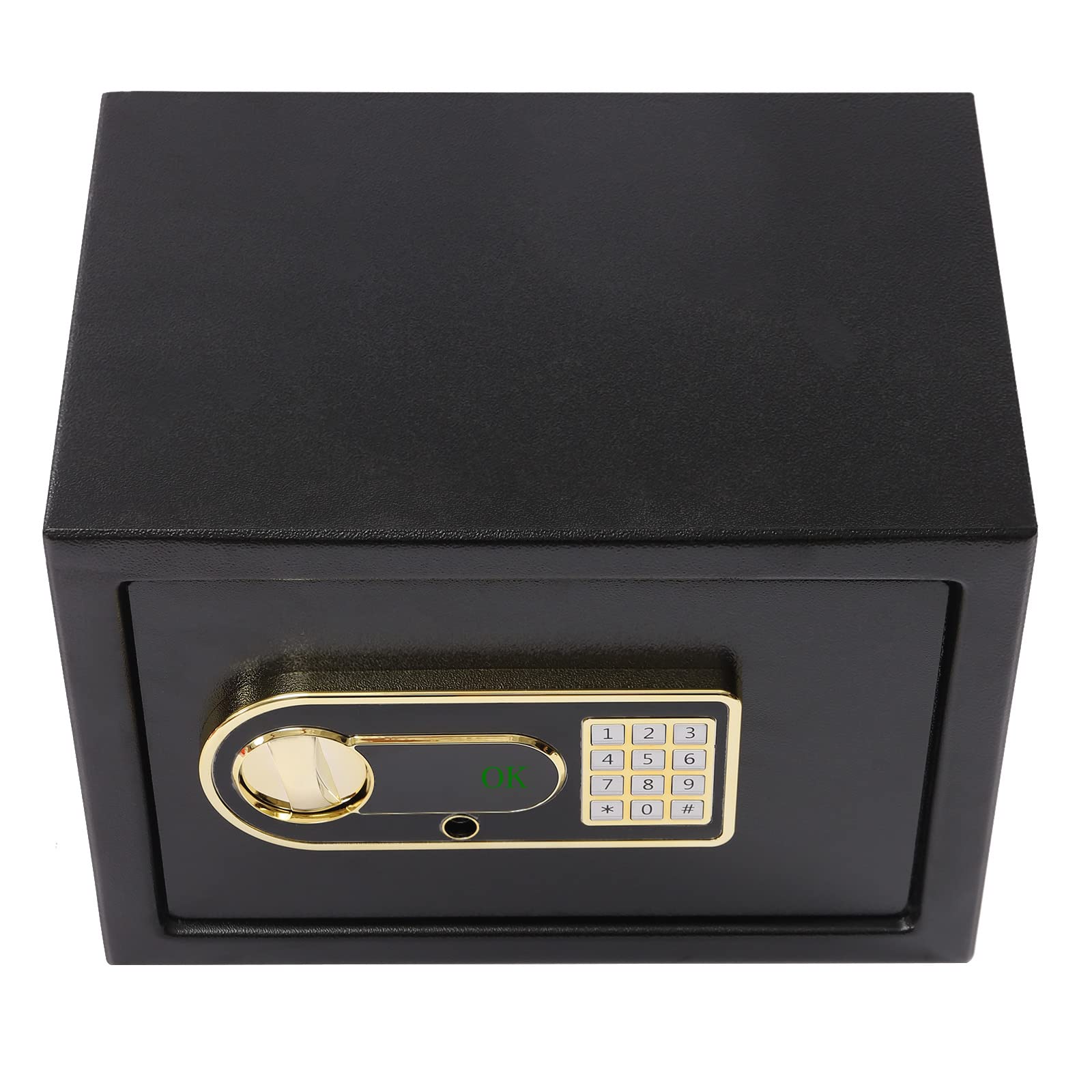 Cassaforte elettronica da parete in acciaio al carbonio, piccola cassaforte per casa, con password digitale, chiave di emergenza e 2 bulloni in acciaio, cassaforte ignifuga e impermeabile, 38 x