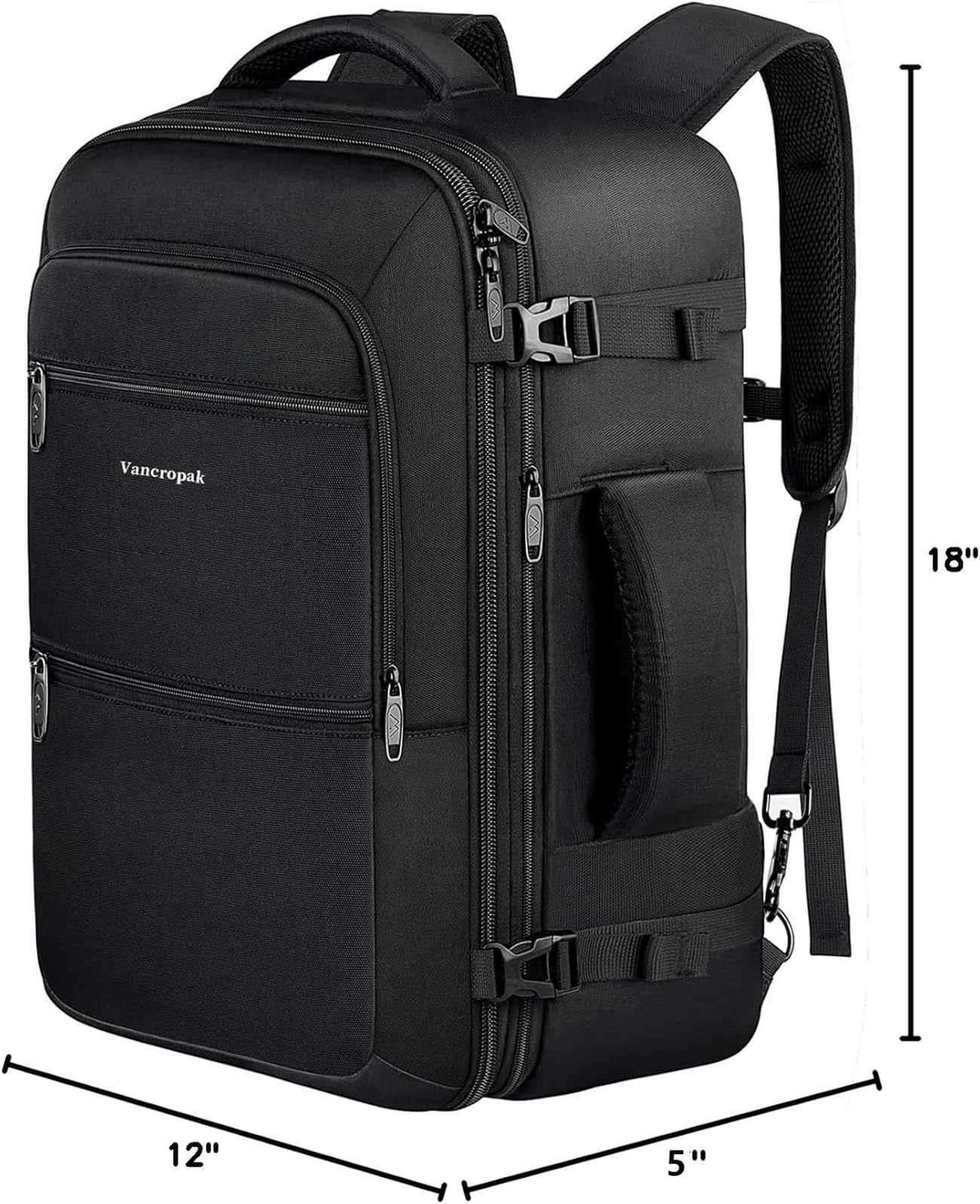 Vancropak Carry On Backpack 40L Expandable Travel Backpack Luggage Suitcase — Amazon image 11