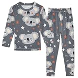 ALAZA Grey Koalas with Stars Pajamas Set Snug-fit Long Sleeve Sleepwear&comma;18 M