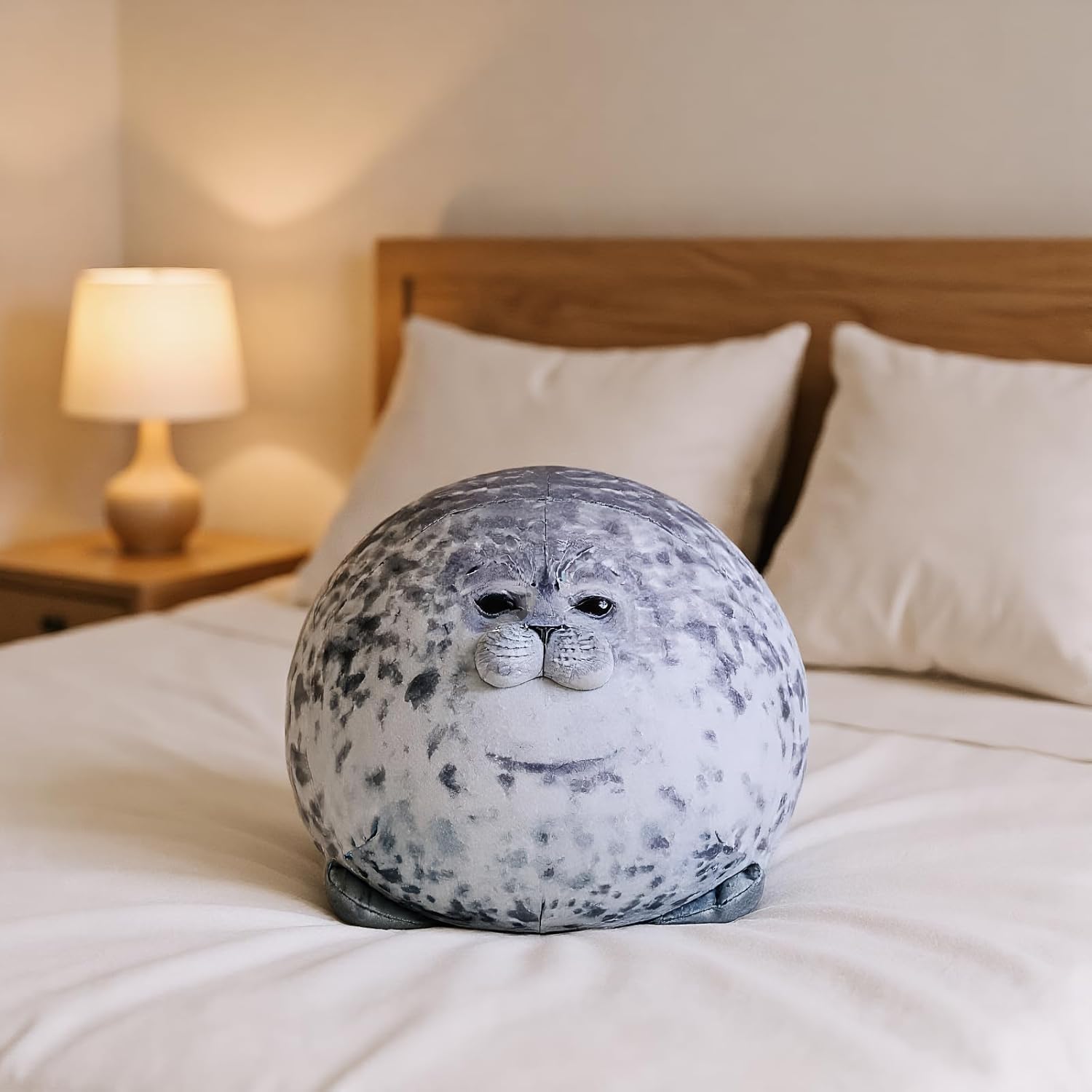 Chubby Seal Plush Pillow Soft Stuffed Grey Chair Cushion Cute Animal Throw Pillows King Size Blob Seal Couch Pillow Funny Bed Pillows Fashion Seating Cushions with Festival Decorative (20cm-70g)