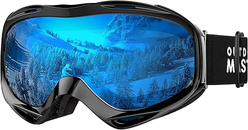 Miniatura 12 de OutdoorMaster - Gafas de esquí/snowboard para hombres, mujeres y jóvenes, 100% protección contra rayos ultravioleta, para usar sobre los anteojos