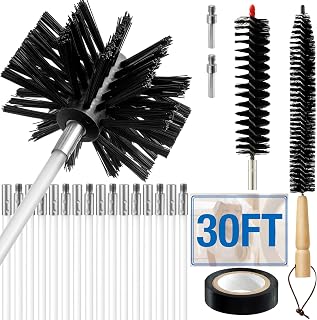 Azdele 6-Piece 30FT Dryer Vent Cleaner Kit, Dryer Vent Cleaner，All-in-One Dryer Cleaning Kit, Dryer Duct Cleaning Kit Includes Dryer Vent Brush, Versatile Lint Trap Brush, Flexible and Reusable Rods