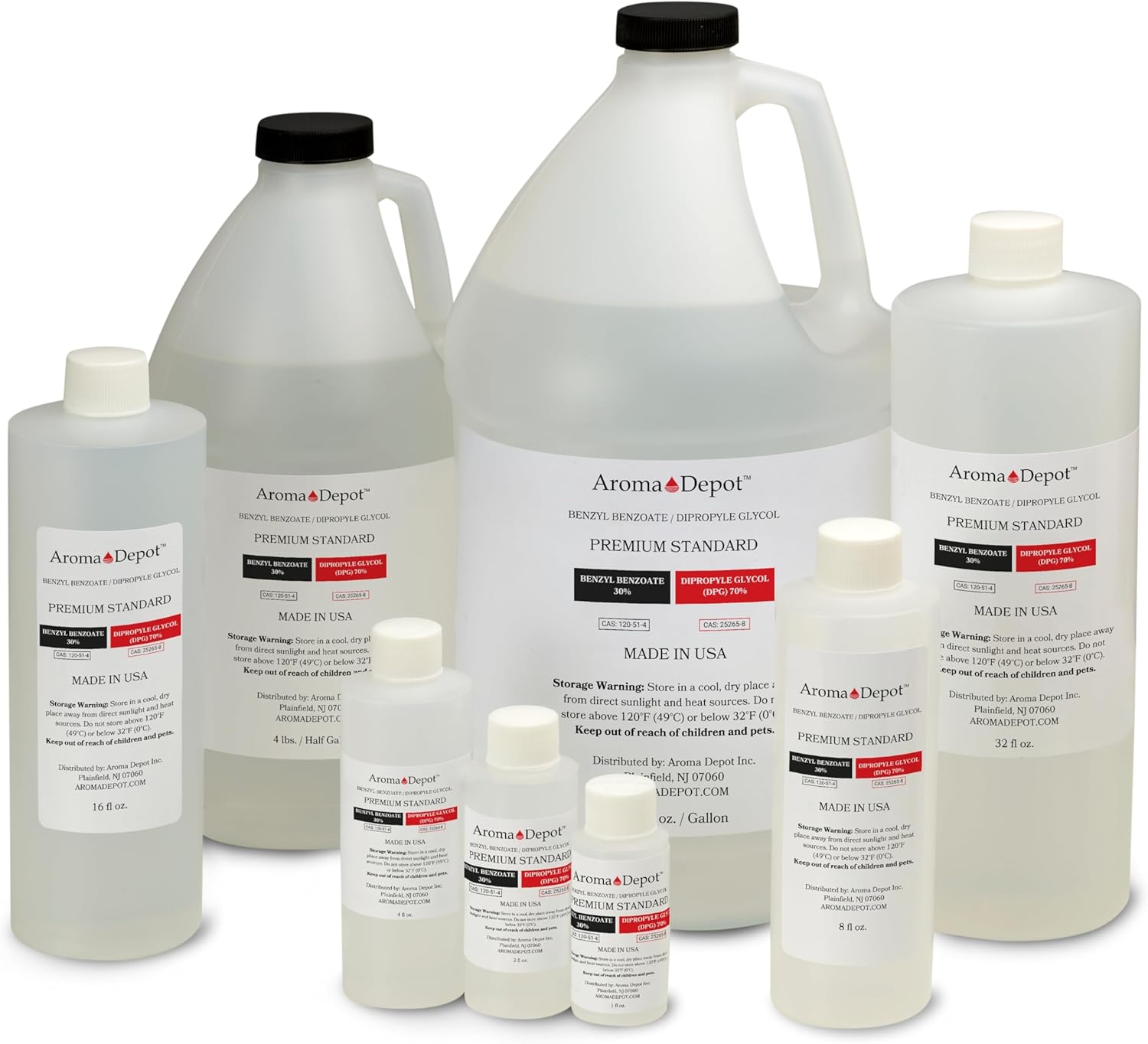 4 lbs. / 64 fl oz. Premium Fragrance Oil Base - 70% DPG (Dipropylene Glycol) & 30% Benzyl Benzoate - Ideal for Perfumes, Diffusers, Incense, and Candle Making.