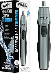 Wahl Aparador de pelos de orelha e nariz de precisão para homens, aparador de nariz higiênico com lâmina enxaguável para facilitar a limpeza, perfeito para viagens – Modelo 3026462