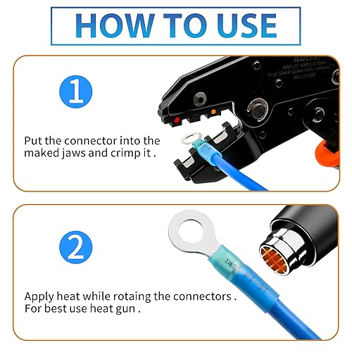 Miniatura 3 de 600 piezas de kit de terminales eléctricos con conectores de cables termorretráctiles - Oiojuct, surtido de terminales de crimpado marino y
